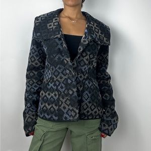 VINTAGE DIAMOND PATTERN COAT